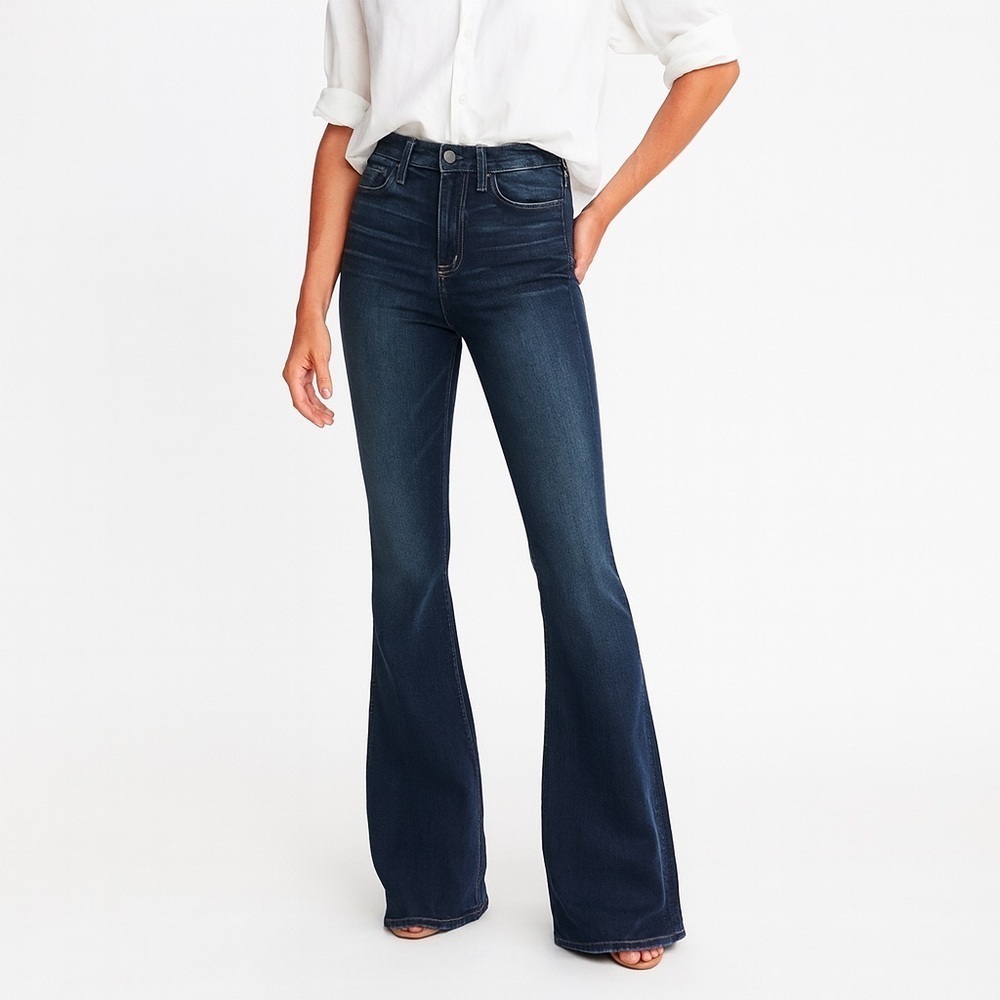 7 For All Mankind Bell Bottom Jeans Designer Flare Denim Y2K Boho Dark Wash 30
